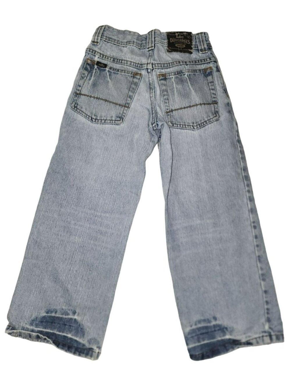 Boys Vintage Lee Dungarees Wide Leg 90's Skater 8 Short Adjustable Waist Grunge